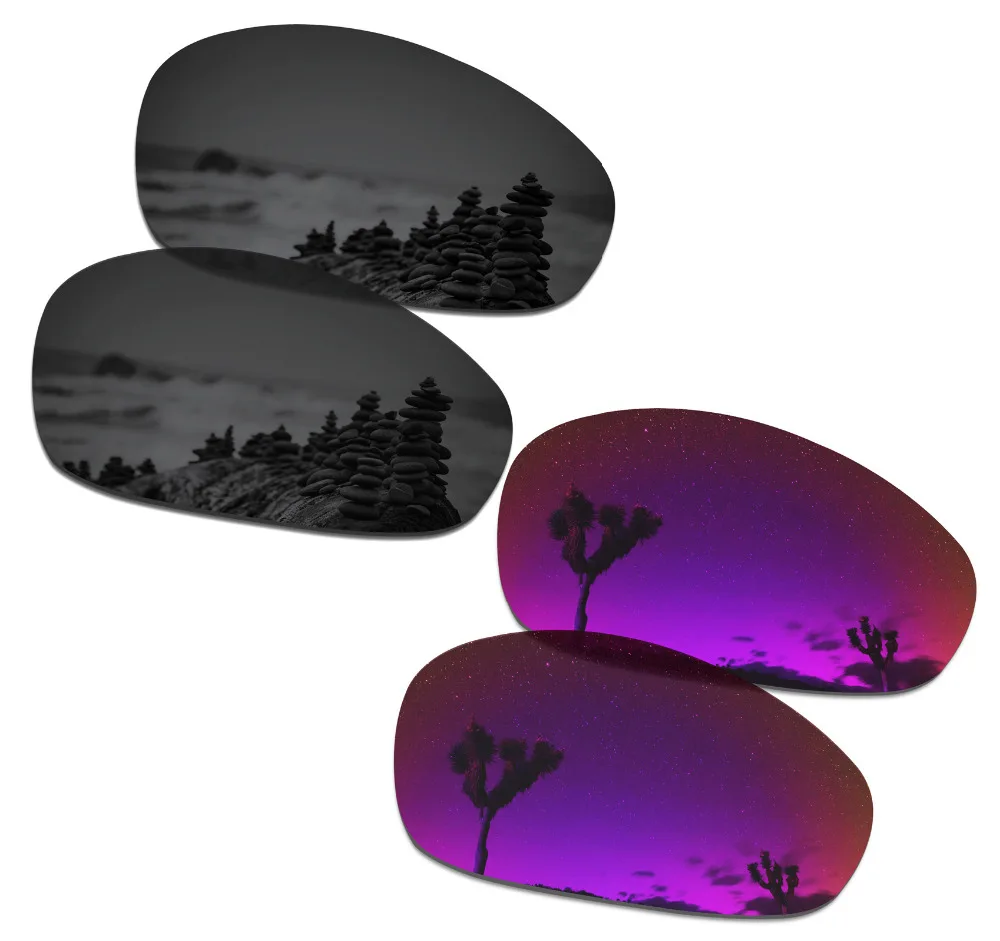 SmartVLT, 2 пары поляризованных солнцезащитных очков, Сменные линзы для Окли Джульетты, невидимые, черные и полуночные солнцезащитные очки