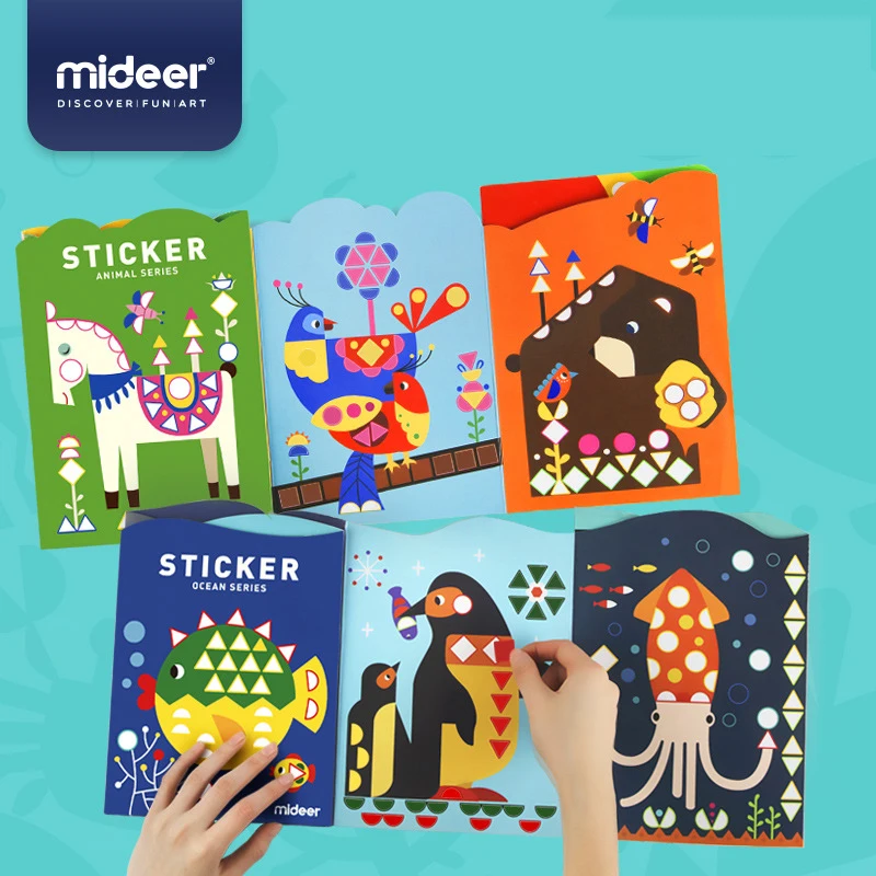 

MiDeer 105CM Length Children Sticker Activity Set Cartoon Ocean Animal Series Mosaic sticker Kids Handmade DIY Art Toys 3Y+