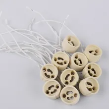 10 шт./лот, GU10 светильник светодиодный лампы Патрон, разъем Базовая светодиодная лампа, испытание на старение держатель GU10 фитинг кабель силиконовый для Светодиодный прожектор