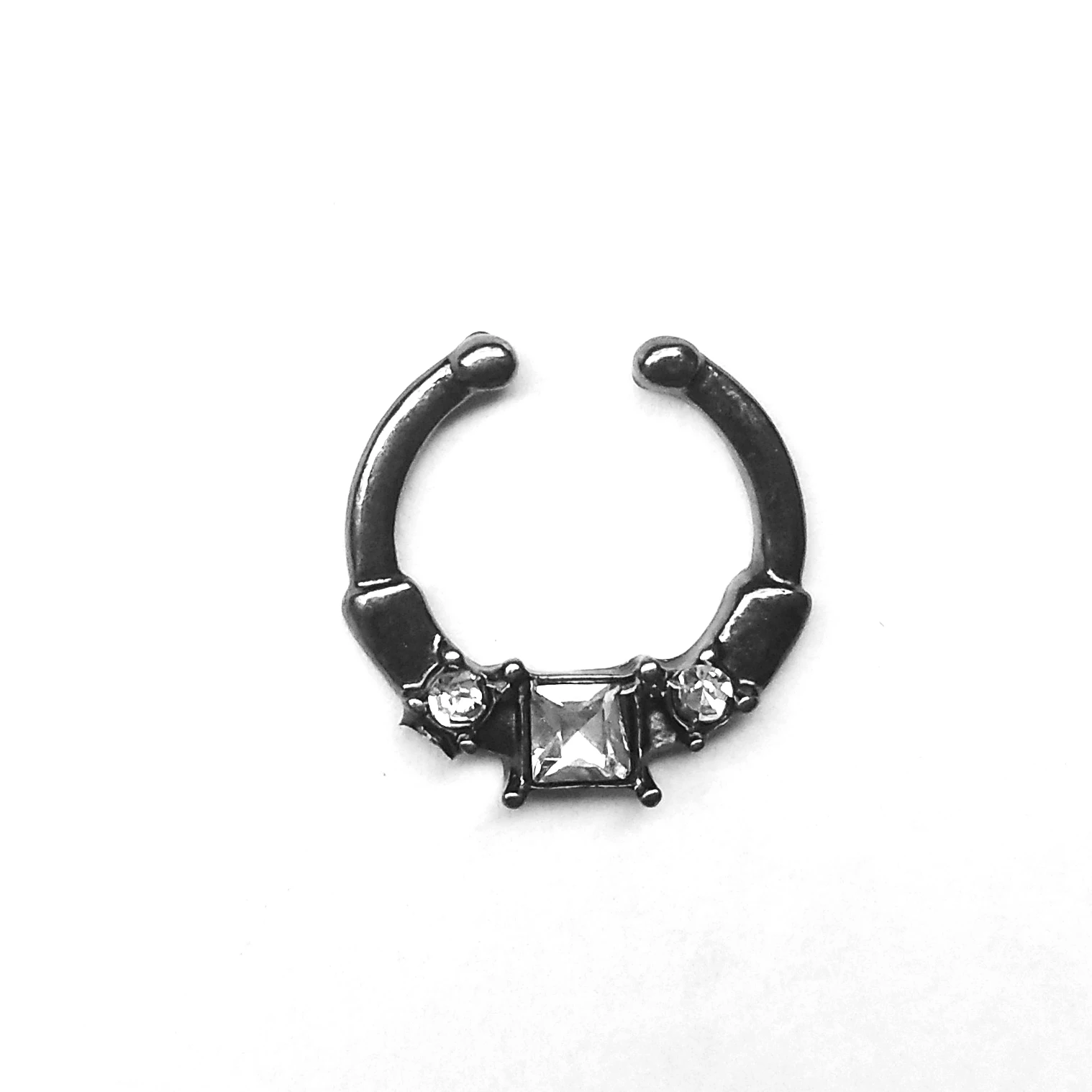 

15 Style NEW Zircon Bendable Gem Ring Bendable Seamless Fake Nose Ring Surgical Steel Crystal Ear Trague Cartilage Piercing