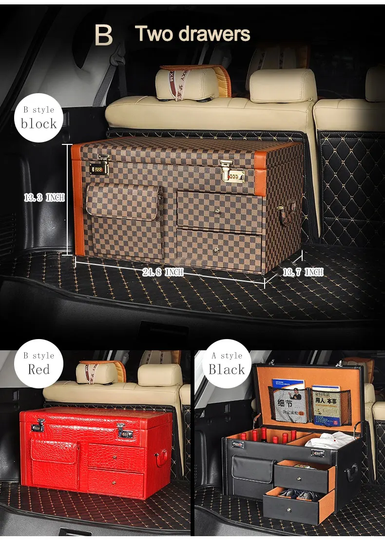 Caixa de Armazenamento Tronco para Jaguar Land Rover Range Aurora F-ritmo Mkc Lincoln Lexus rx Luxo Organizador Carro 20 Lexus RX luxo organizador carro