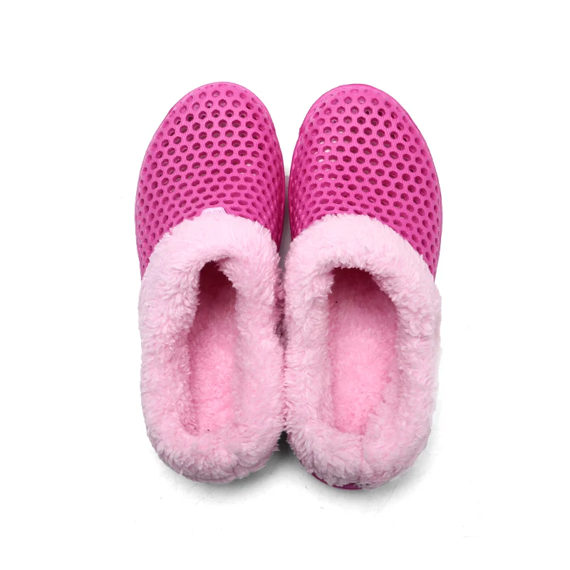 Winter Women Sandals Women Beach Shoes Slippers Solid plush Warm Flip Flop Plush Garden Sandals Clogs Outside waterproof