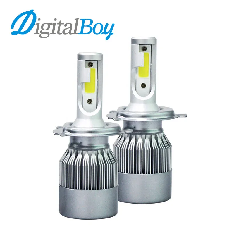 

Digitalboy H4 Led Bulbs All In One Auto Car Headlight Hi/Lo Beam 72W 7600LM 6000k Headlamp HB2 Fog Light Car Replacement Bulb