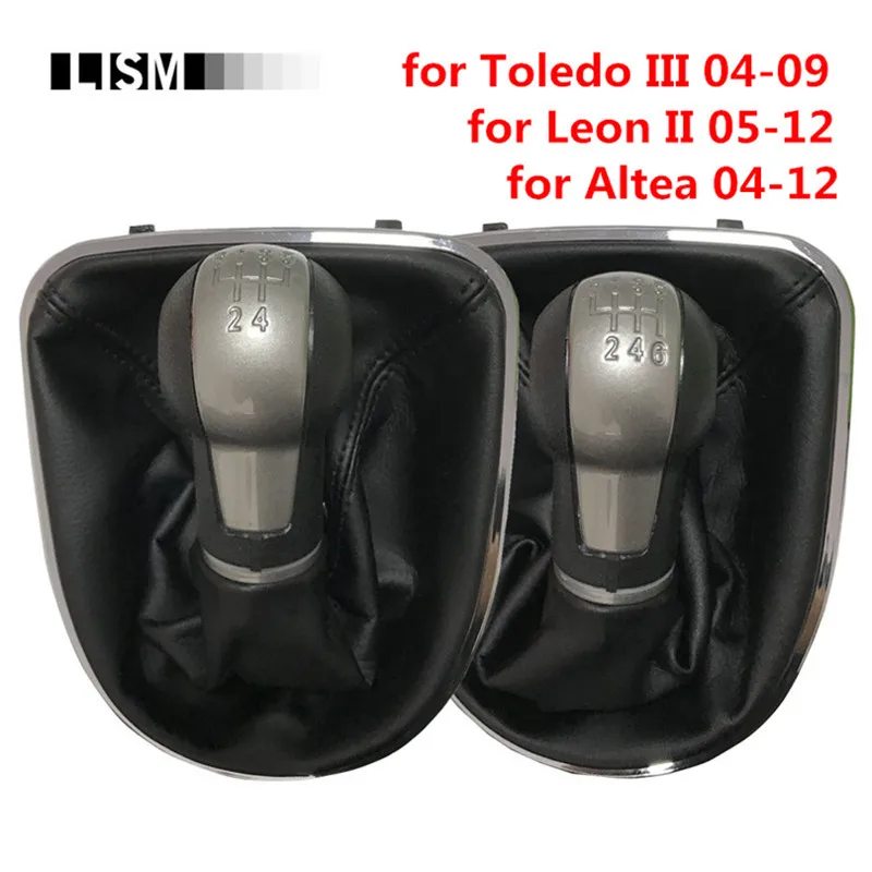 5/6 Speed MT Gear Shift Knob Gearshift Head Ball Shifter + Gaiter Boot Cover + Frame Base for Seat Altea Leon II 2 Toledo III 3 5/6 Speed MT Gear Shift Knob Gearshift Head Ball Shifter + Gaiter Boot Cover + Frame Base for Seat Altea Leon II 2 Toledo III 3