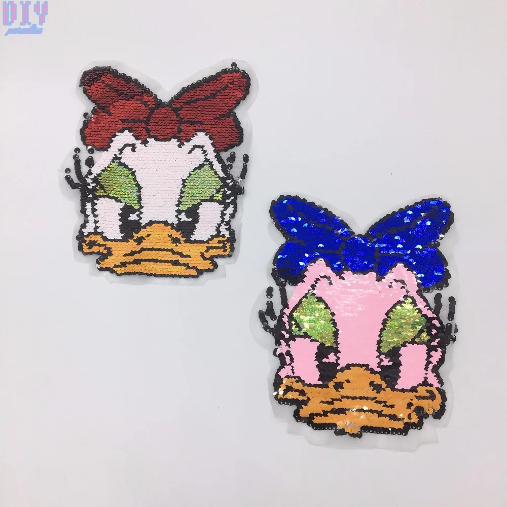 

Duck Reverse Sequins Sew On Patches for clothes kids Clothing Reversible Change Color Patch Applique