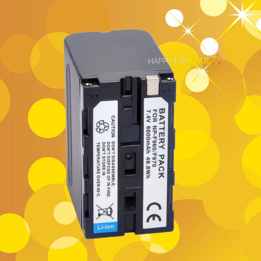 

High capacity For Sony F970 6600mAh 7.4V 48.8Wh Battery Monitor FW568 T7 F6S DC-70II DC-70 S7 S5 C-628 F960 NP-F970 6600mAh