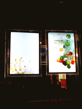 

One Sided Display Acrylic Frame LED Backlit Hanging Light Box With Cables