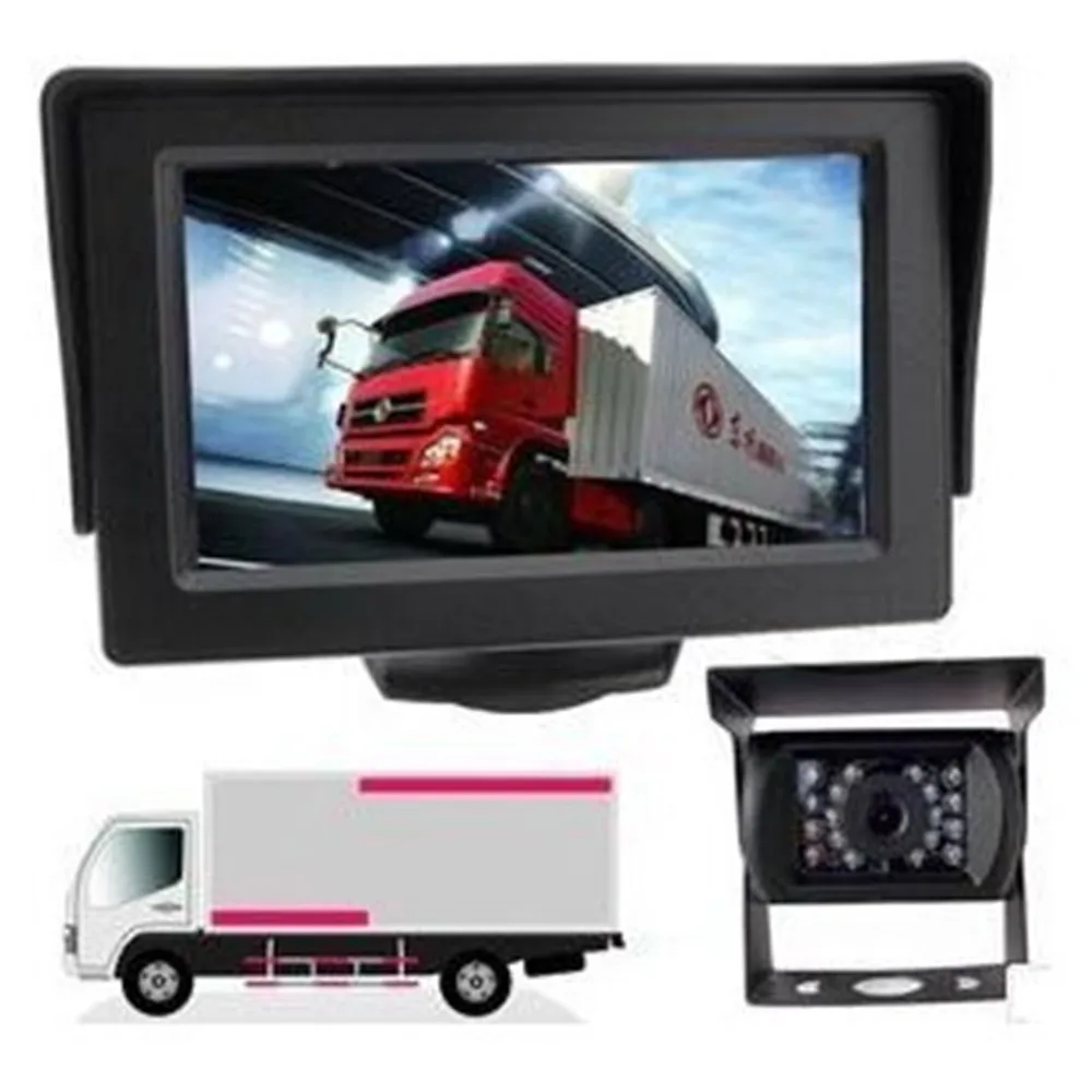 

New 2 in 1 Auto Parking Assistance 18 LED Light Night Vision Reversing Car Rear View Camera + 4.3 inch Car LCD Display Monitor