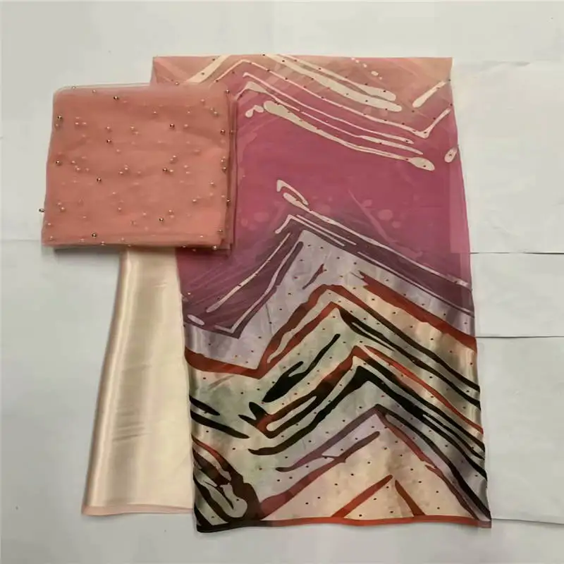 

Fashion design african soft silk fabric for garment neat embroidery on the material with swiss voile lace tissu! LXF6177
