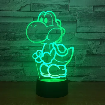 

Yoshi Mario 3D 7 Color Led Night Lamps For Kids Touch Led Usb Table Lampara Lampe Baby Sleeping Nightlight