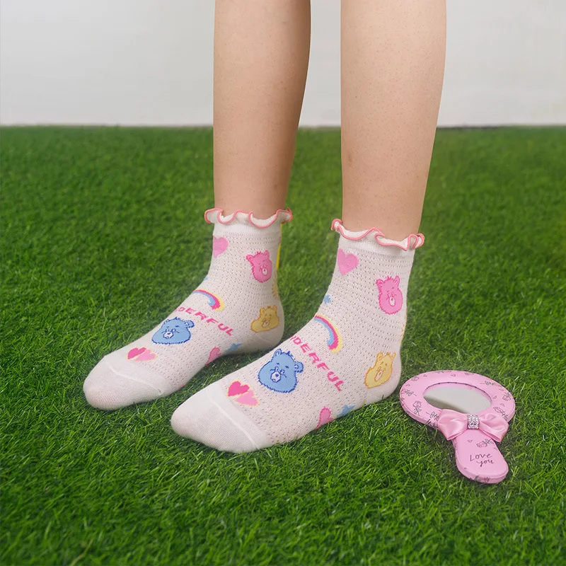 New Summer Autumn Women Sweet Style Socks Ruffles 1 Pairs Lace Flower Short Sock Girl Thin Section Femme | Женская одежда