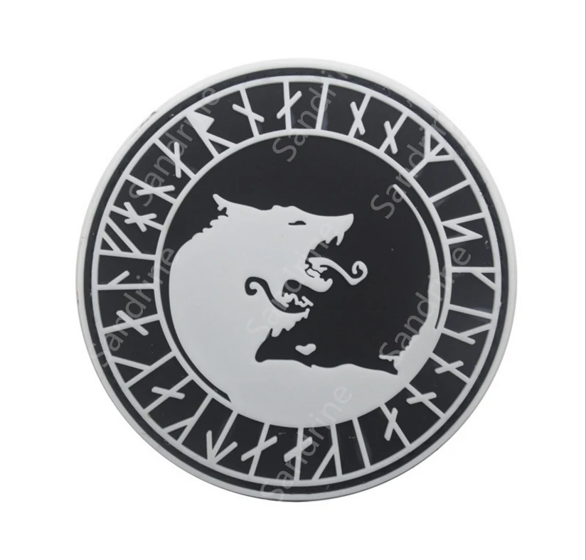 Викинг-Волк ПВХ тактический для поддержания боевого духа нашивки значки Боевая аппликация эмблем для одежды крюк подложки