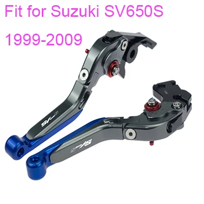 KODASKIN левой и правой Откидное Выдвижная сцепные рычаги для Suzuki SV650S 1999-2009 - Цвет: Синий