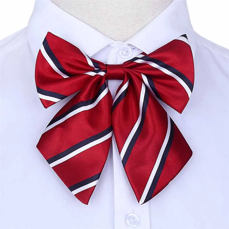 1 шт. популярные шелковые галстуки-бабочки для женщин и девочек, полосатые галстуки-бабочки стюардессы, винтажные галстуки-бабочки, аксессуары для шеи