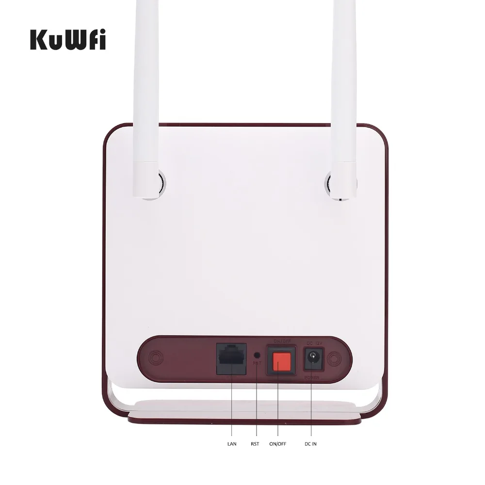 KuWfi 4G WiFi маршрутизатор 300 Мбит/с беспроводной Wi-Fi Мобильный LTE 3G/4G разблокированный CPE маршрутизатор с sim-слотом 4LAN порты Поддержка 32 пользователей Wifi