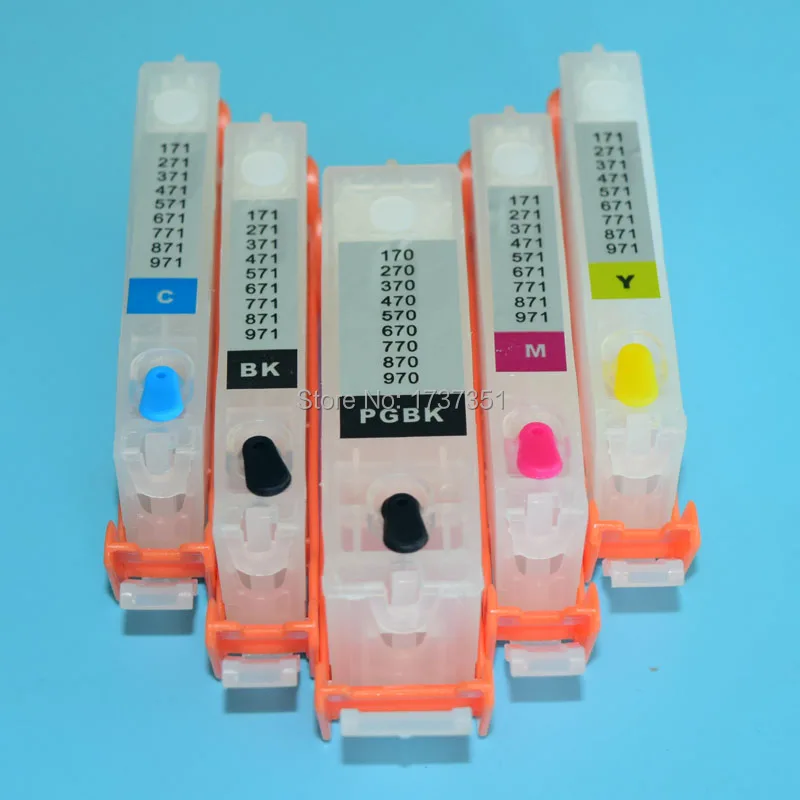 5 color pgi 270 cli 271 refill ink cartridge with ARC chip show ink level for Canon PIXMA MG7720