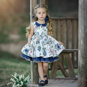 

Pretty Kids Baby Girl Princess Dress Casual Sleevless Lapel Party Birthday Dress baby kids girl party dress Princess dress