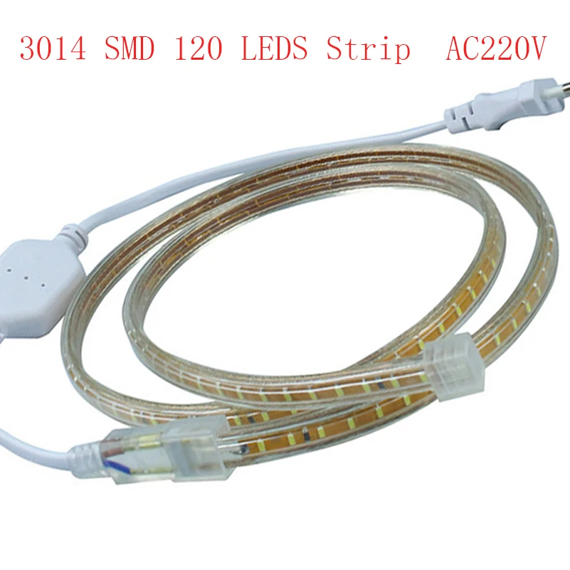 YL 120 Светодиодов/m SMD 3014 Светодиодная Лента 220В Светодиодные Фонари Ленты IP67