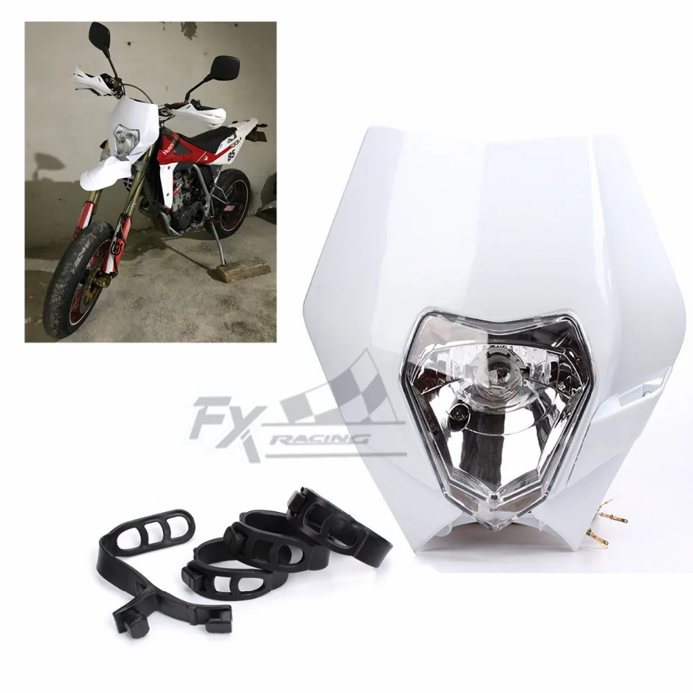 

12V Universal Motorcycle Fairing Headlight Dirt Pit Bike Motocross Supermoto for KTM SX EXC EXC-F SX-F Black Silver Orange