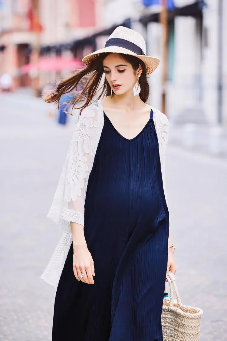 Розничная для беременных женщин рубашка большого размера половина рукава Вышивка подсолнухи одежда для защиты от солнца летом