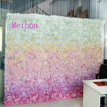 40X60cm 3D Wedding Flower Wall Gradual Change Artificial Hydrangea Peony Rose Flower Stage Decoration Backdrop Panels Arch Decor