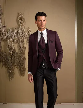 

New men's suit Terno Masculino red suit jacket clothing homme Slim men's 2020 men's wedding suit 3 pieces jacket + pants + vest