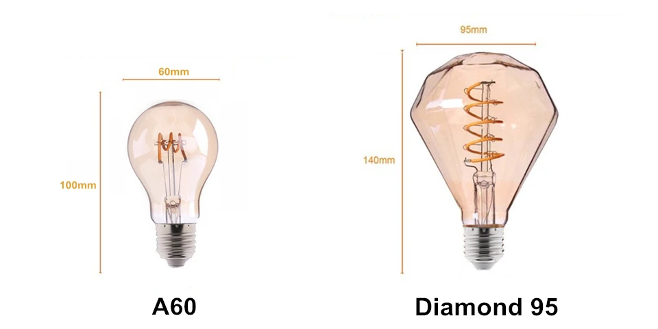 Ретро светодиодный Edison лампа E27 220V 3W спираль светодиодный Лампа накаливания с регулируемой яркостью Эдисон лампы ST64 A60 G80 G95 G125 T45 ампулы Винтаж лампа