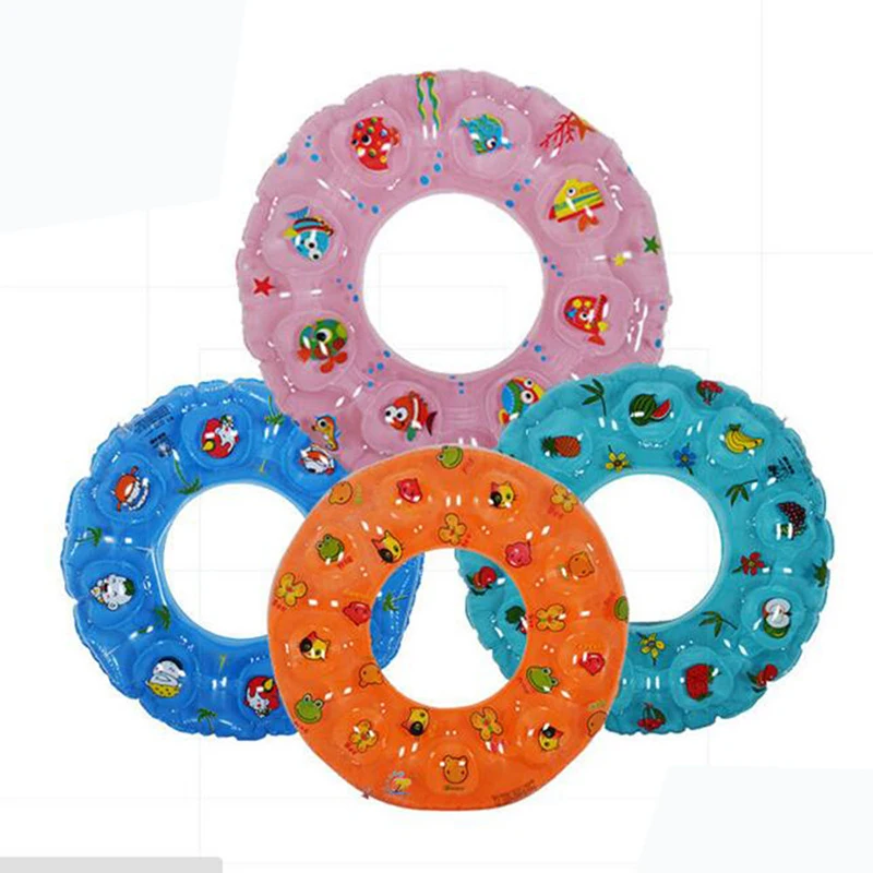 Double Thick Crystal Inflatable Swim Ring Baby Swimming Neck Float Ring