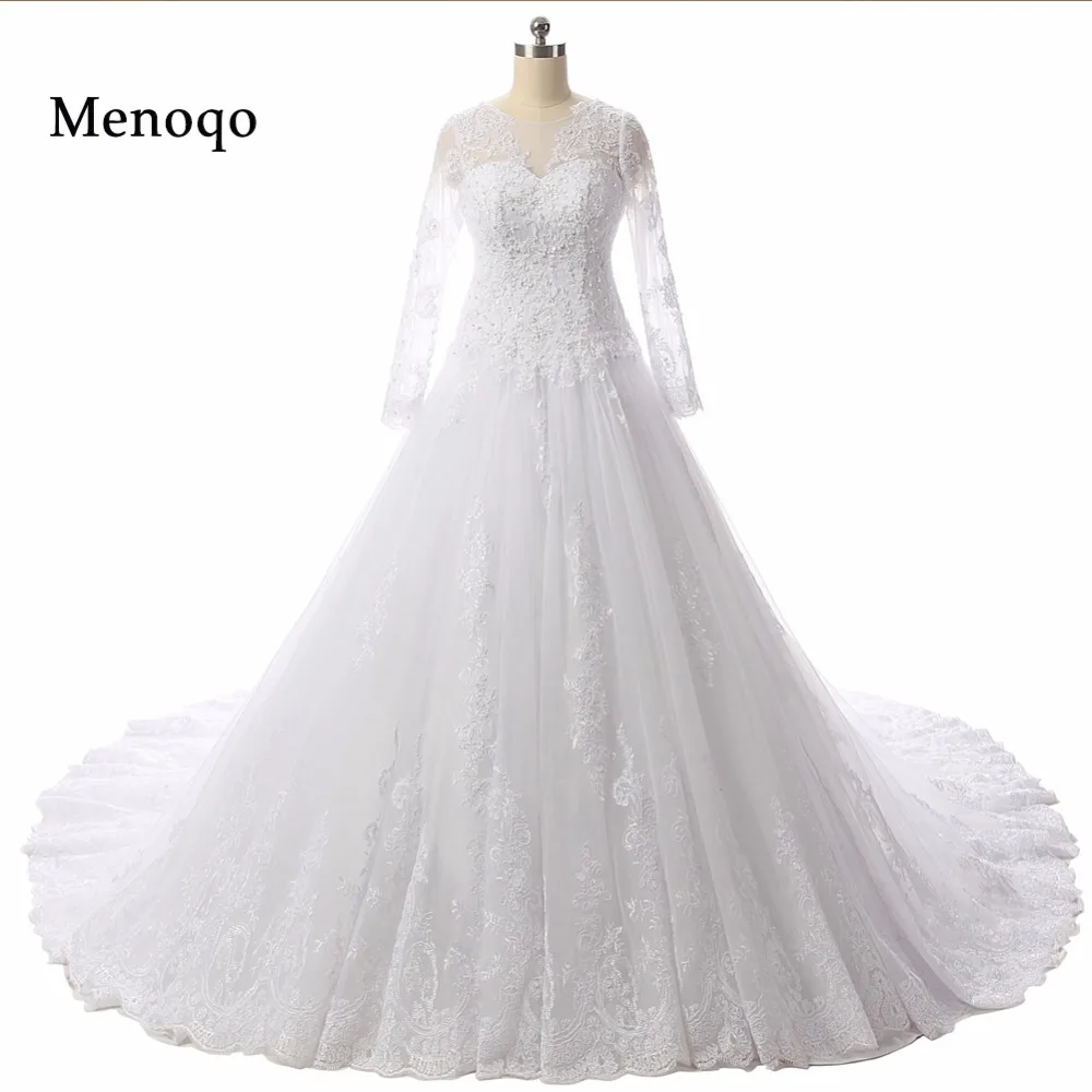 DB24702 Glamorous бальное платье аппликация кружева с длинным рукавом суд Поезд Кнопки