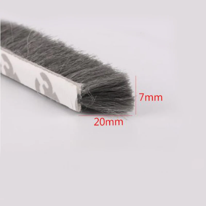 7mm x 20mm self adhesive door window insulation sealing brush stripin