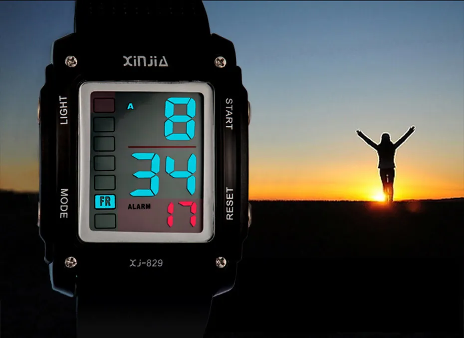 XINJIA мода большой номер повседневное спортивные цифровые часы для мужчин детей Открытый Бег 30 м водонепроница Военная унифо