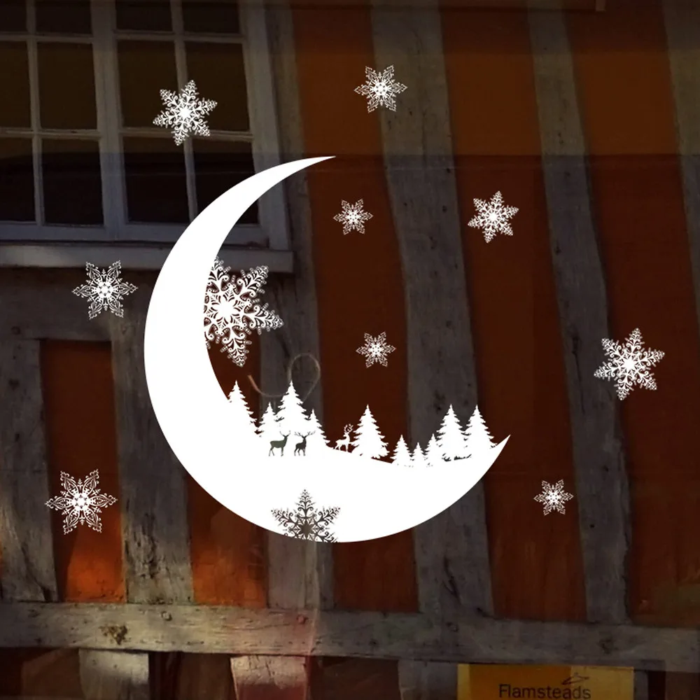 

Hot Sale Christmas Window Stickers Christmas Snow Xmas Snow Decoration Bedroom Wall Stickers Wallpaper#h
