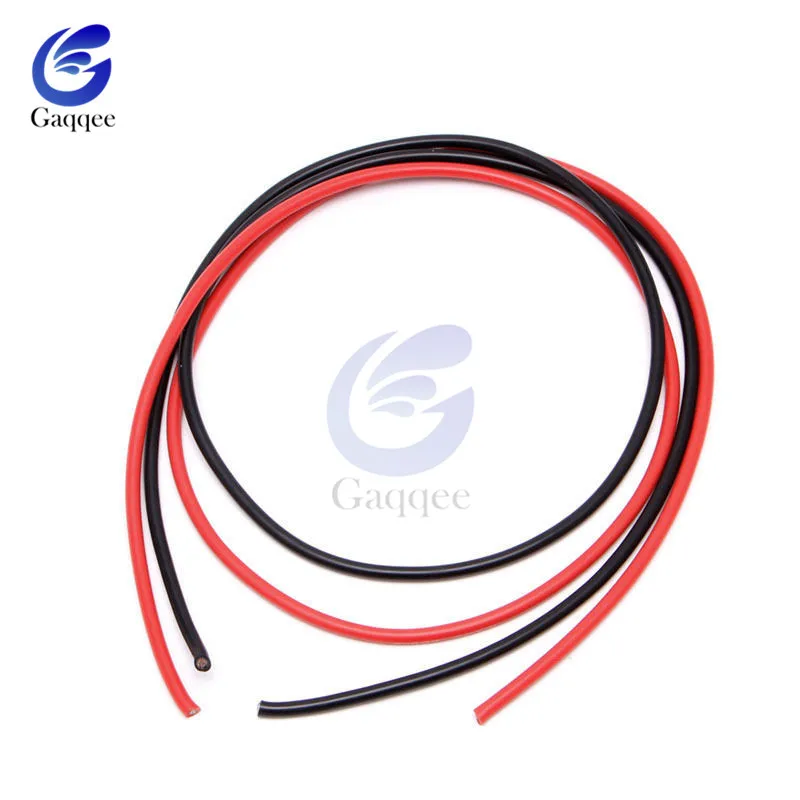 2 м 1 метр черные + красные силиконовые провода 10AWG 12AWG 14AWG 16AWG термостойкий мягкий