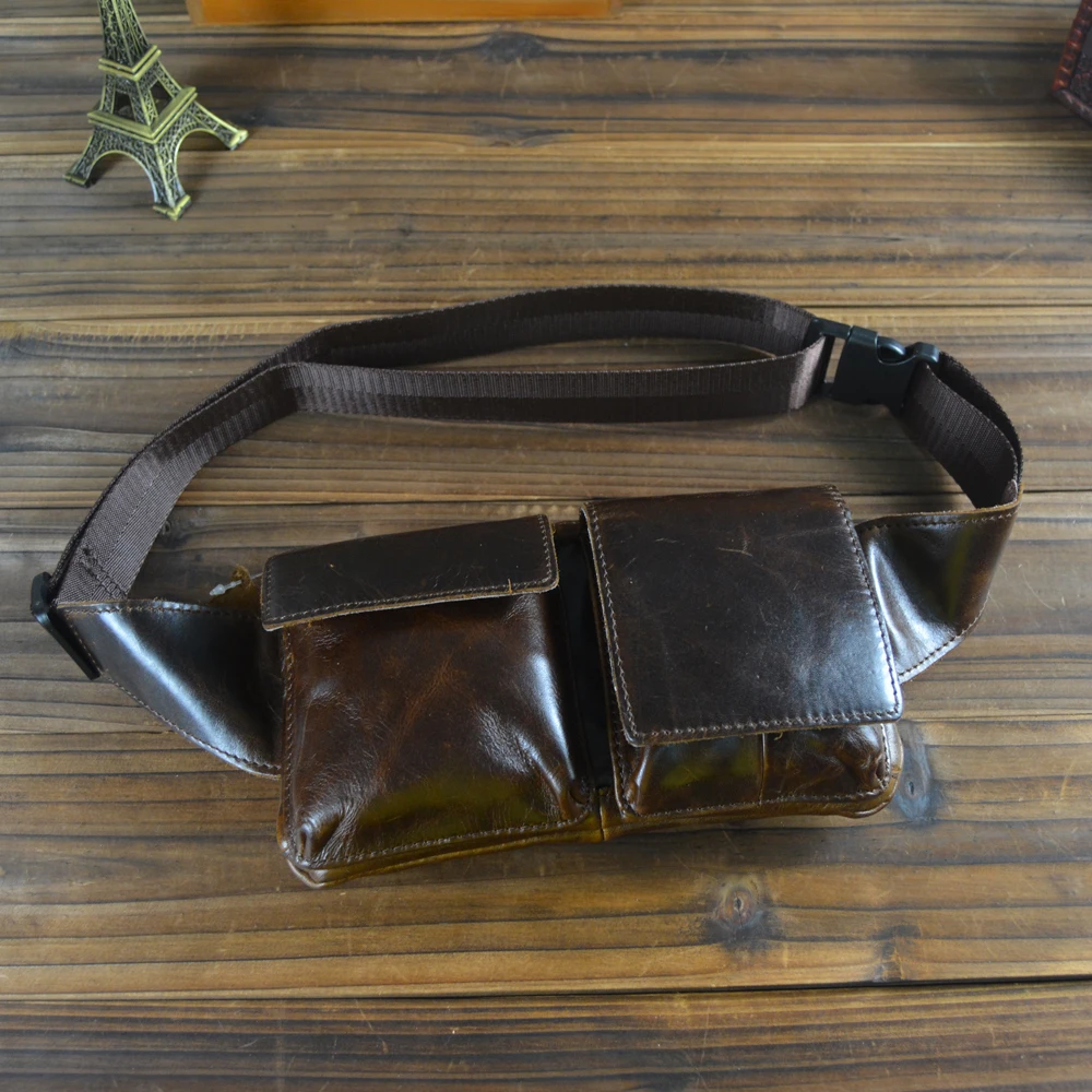 Новая мужская поясная сумка для телефона, натуральная кожа, повседневная винтажная Маленькая мужская сумка, кошелек, поясная сумка, мотоциклист, сумка для денег