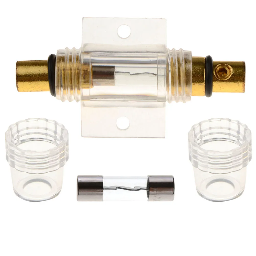 1PC New 8 Gauge AGU Gold plated Fuse Holder With 60 Amp Fuse Car Audio Fuses Block P0.05in