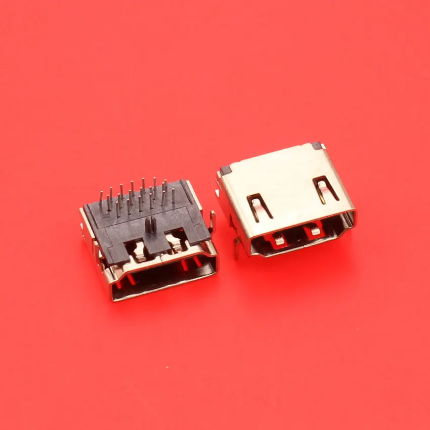 Разъем HDMI 19 контактный с гнездовым разъемом 3 рядный (7 6 контактный) 90 градусный