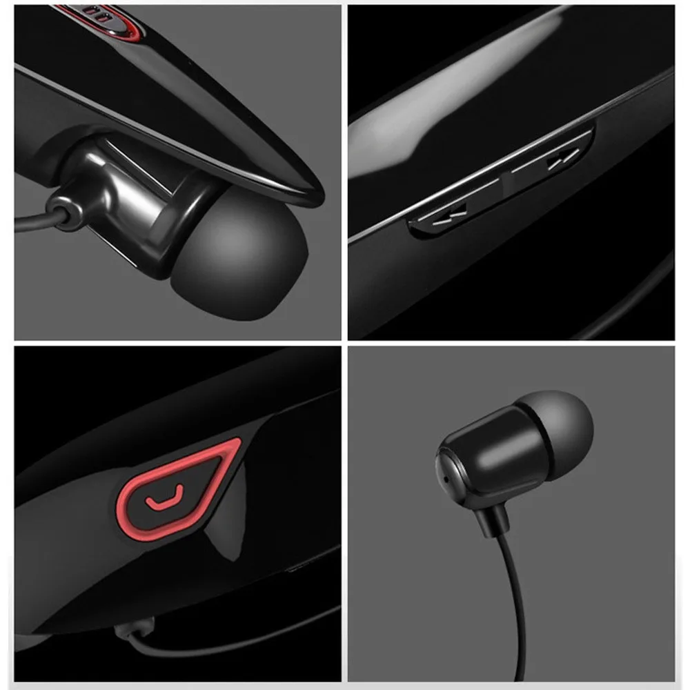 Bluetooth Headphone Wireless Neckband Headset Stereo Noise Cancelling Earbuds w Mic for Apple iPhone X 9S 8S 7S 6S Samsung S9