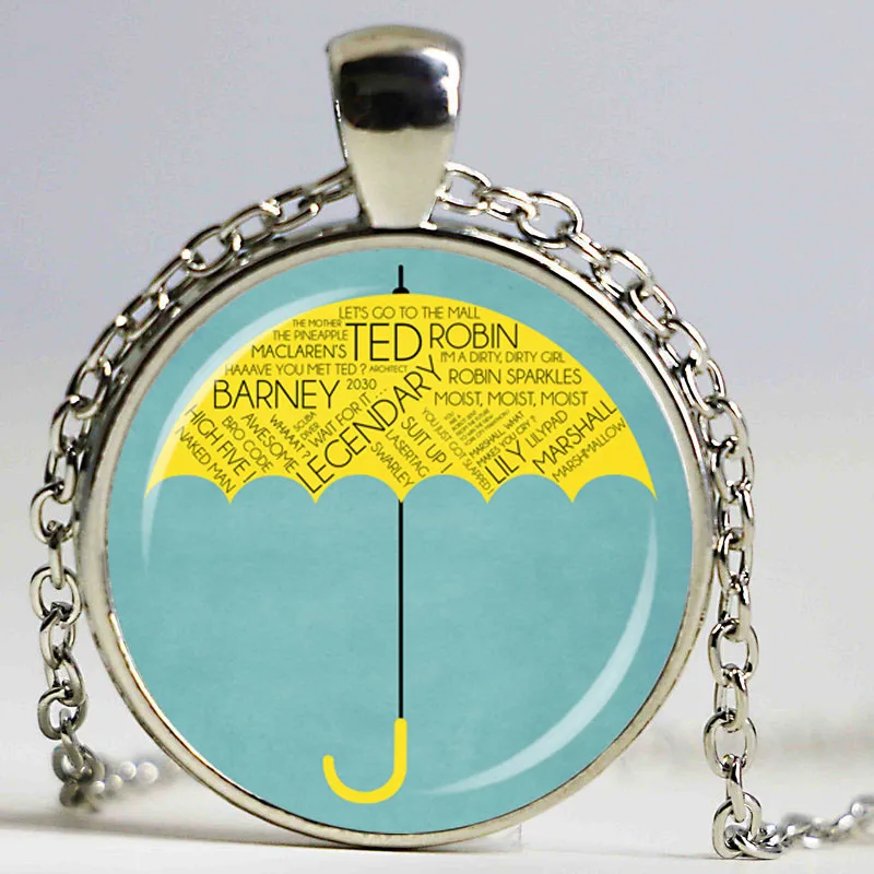 

New How I Met Your Mother Blue French Horn Necklace Pendant with TV Hot Glass Dome Jewelry