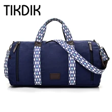 Большая вместительная парусиновая дорожная сумка, цилиндрическая посылка, многофункциональный мужской рюкзак, модный рюкзак с народным ремнем для багажа