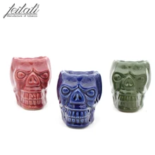 New style personality creative pot base, fun to make skull and skull ceramic material pot accessories, free delivery
