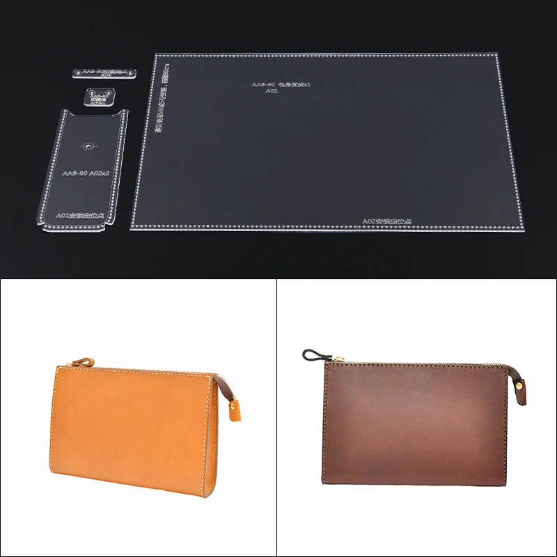 

Handbag Acrylic Leather Template Layout Drawing Handmade Tool Wallet Men