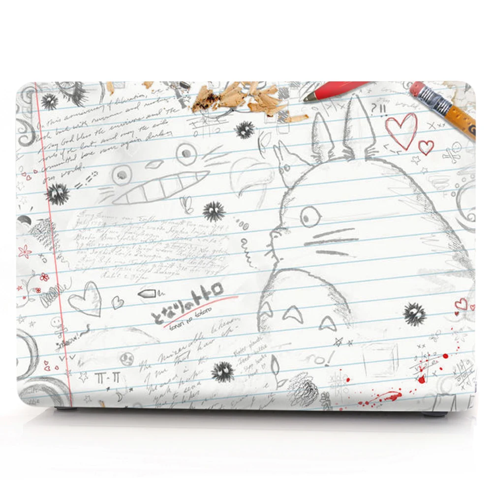 Чехол для ноутбука Totoro с цветной печатью для MacBook Air retina Pro 11 12 13 15 для MacBook с сенсорной панелью New Air 13 New Pro13 15