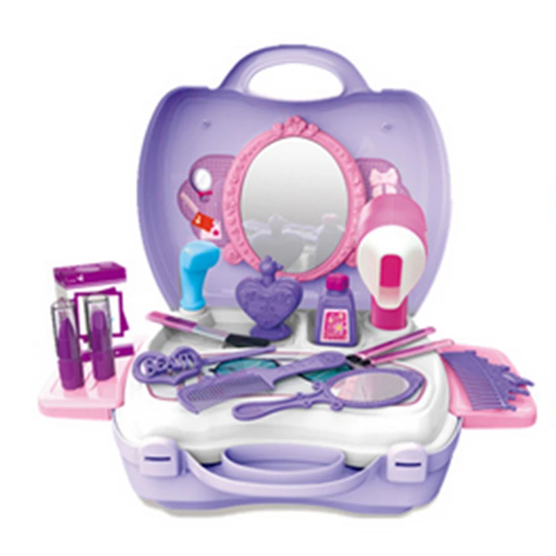 

21Pcs Children Advanced Cosmetics Case Makeup Toy Kit Girls Pretend & Play Emulational Dress and Cosmetics Suitcase