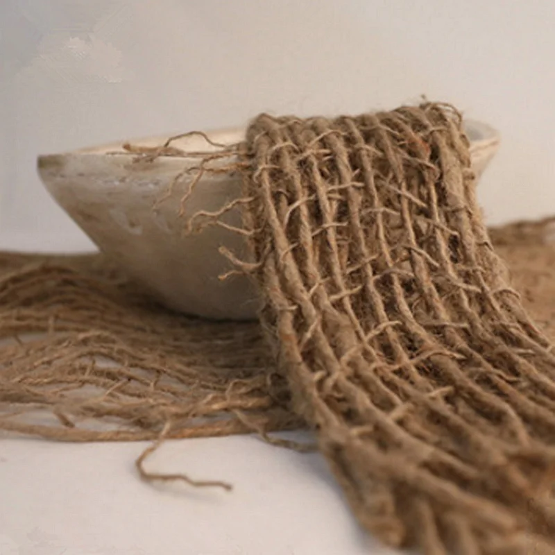 

Newborn photography props pure linen stuffed rope woven background basket laid knitting village fabric novelty photography props