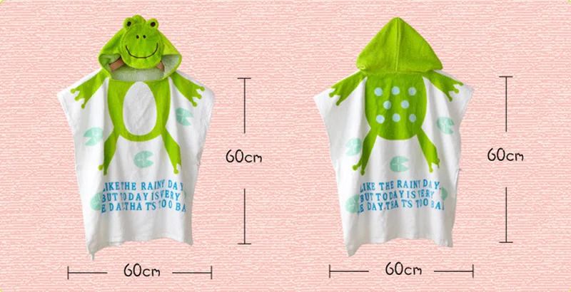 100% Cotton Children Bathrobes Baby Robes Kids Blanket Cloak  Infant Hooded Home Wear beach Costume Child Robe Super-Cute T0018 (6)