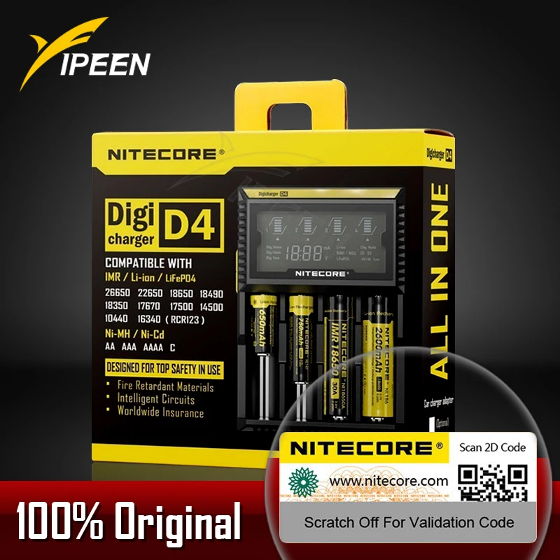 Зарядное устройство Nitecore D4 D2 I4 I2 LCD интеллектуальное li ion 18650 14500 26650 16340 AA