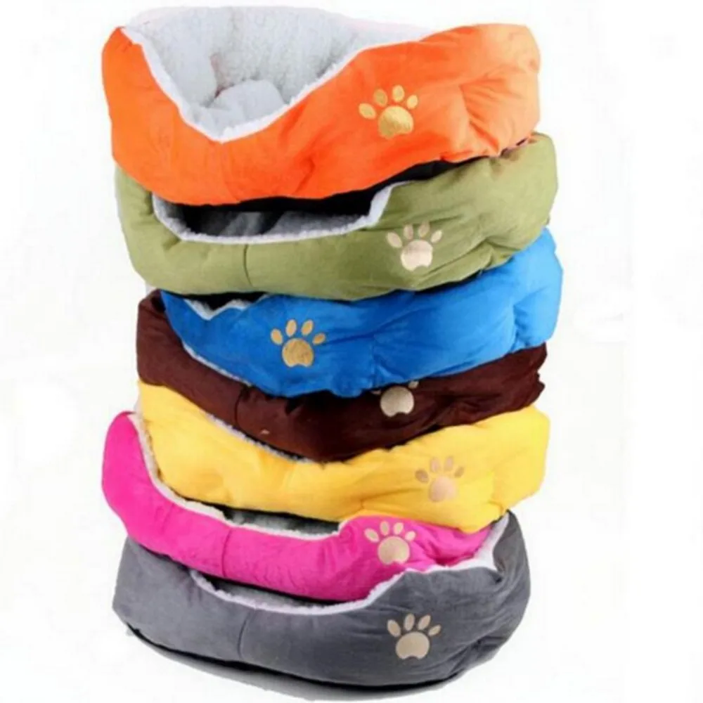 

2019 New Footprint Dog Bed Soft Pet House Mat for Small Medium Dog Winter Warm Teddy House Cotton Kitten Dog Sleeping Mats Bed