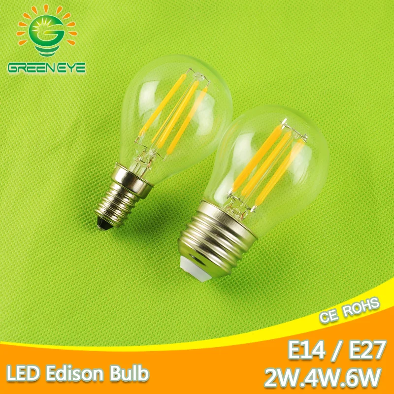 led bulb E27 E14 2W 4W 6W G45 AC 220V 240V COB LED Glass Ball Bulb Edison lamp Antique Retro Vintage Led Filament Light retro e27 led bulb g45 spiral filament light bulb globe antique edison 3w amber glass 2200k dimmable lamp for chandelier pendant