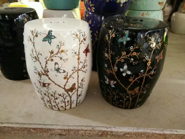 Sgabello Per Toletta : Bianco nero jingdezhen porcellana giardino sgabello sgabello di
