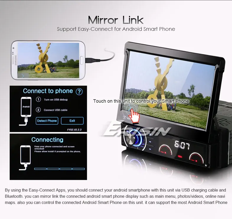 Top Erisin ES6590KD 1 Din 7 inch Wince 6.0 Car Audio System DVD GPS Player Radio DAB+ System 6